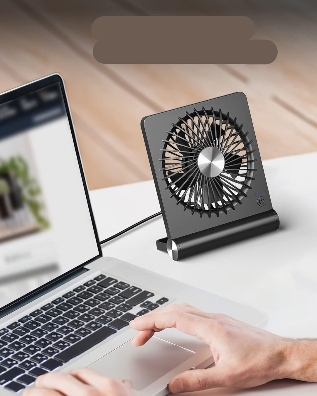 Kleiner, tragbarer Ventilator für sofortige Kühlung. Perfekt als Tisch- oder Schreibtischventilator im Sommer.