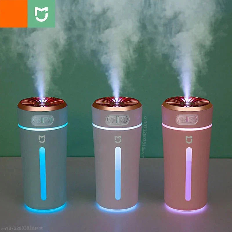 Eleganter schwarzer USB Luftbefeuchter, kompakt, für Auto, Büro & Zuhause. Ideal für entspannende Aromatherapie.