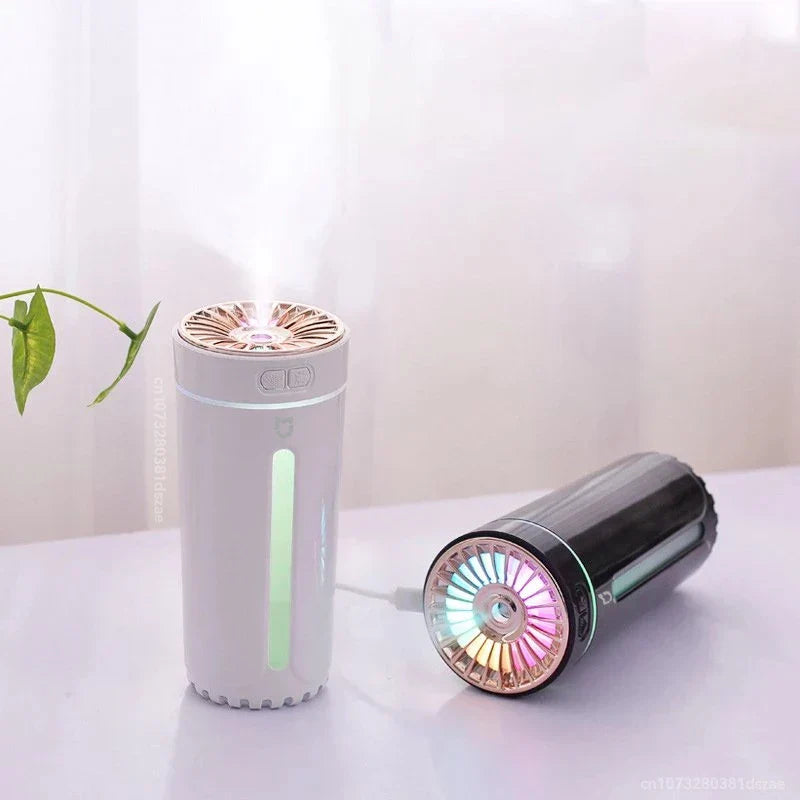 Rosa, kompakter USB Luftbefeuchter mit Aromatherapie für Auto, Büro und Zuhause. Angenehme Befeuchtung.