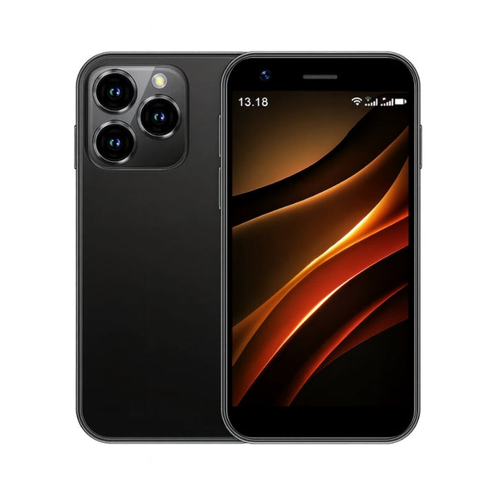 Kleines Android Handy mit 3-Zoll-Touchscreen, Dual-SIM und GPS, ideal als Reisebegleiter.