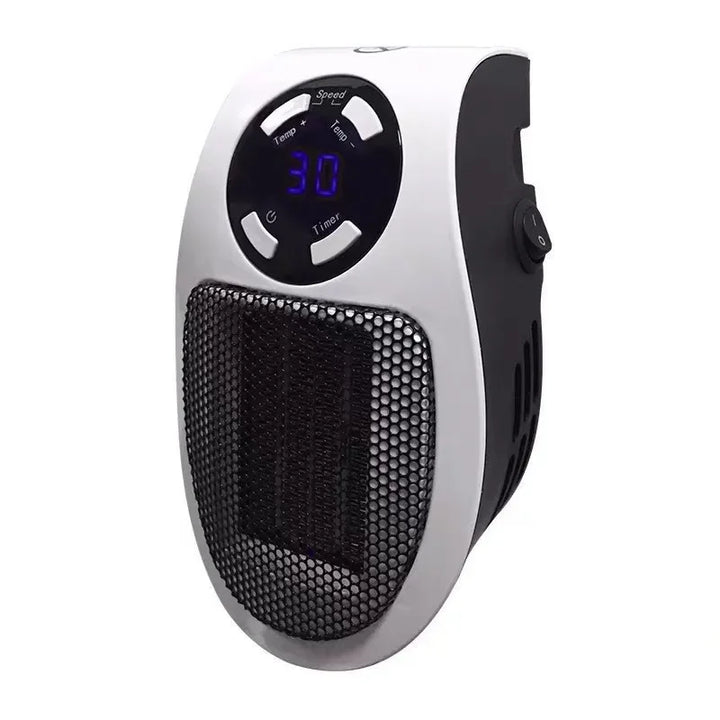 Kompaktes Heizgerät 350W für die Wandsteckdose. Mit Fernbedienung, LED-Display und Timer für individuelle Wärme.