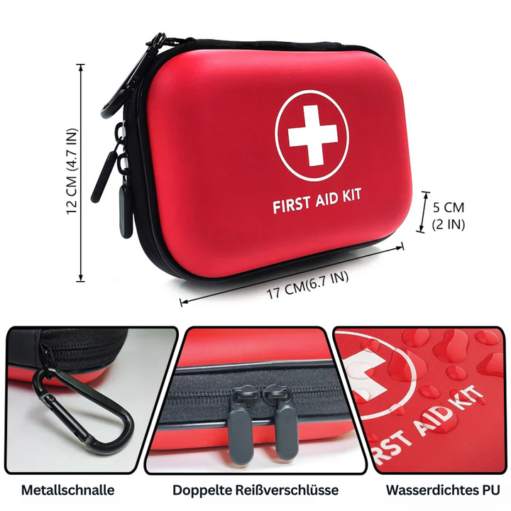 Verantwortungsvolles Erste-Hilfe-Set, 91-teilig, für Notfälle. Eine kompakte Reiseapotheke für Gesundheit & Sicherheit.