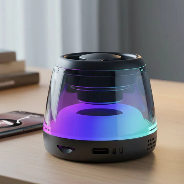 Kompaktes Mini Bluetooth Lautsprechersystem für kabellosen Sound; tragbar für Musik unterwegs.