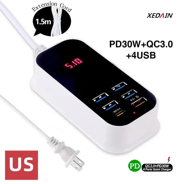 Schluss mit Kabelsalat: Ein Multi-USB-Schnellladegerät als effiziente Lösung für all Ihre Geräte.