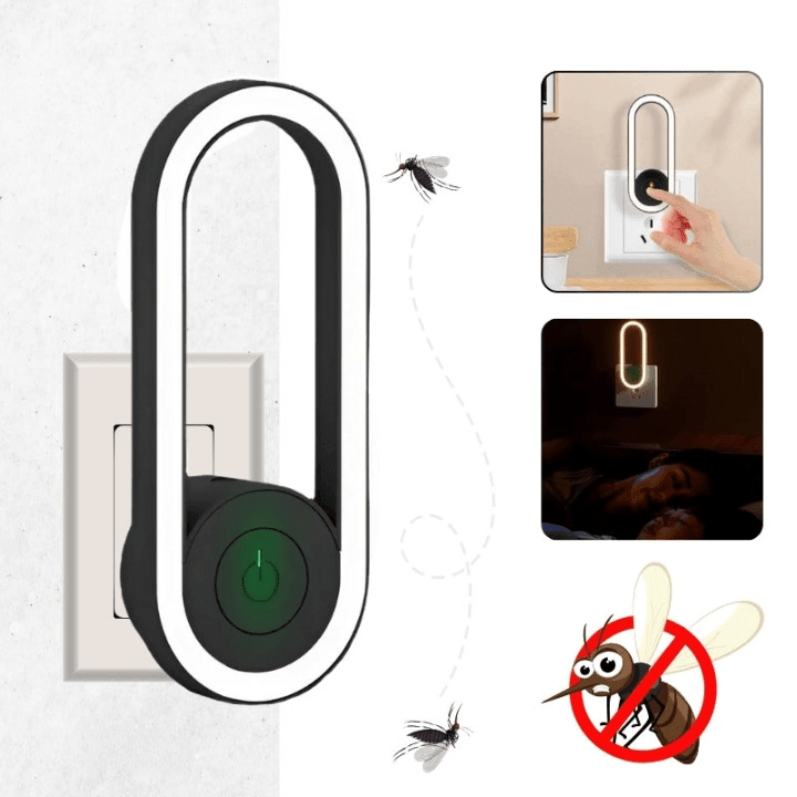 Kompaktes Ultraschall-Mückenabwehrgerät für die Steckdose. Effektiver Insektenschutz ohne Chemie für Zuhause.