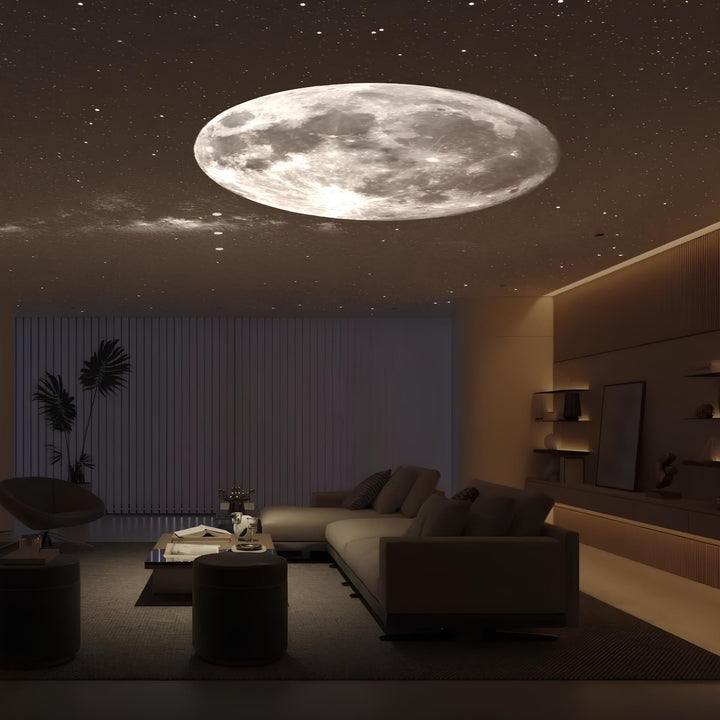 Kosmische Projektorlampe mit magischem Sternenhimmel & Galaxie für entspannte Atmosphäre im Wohn- oder Kinderzimmer.