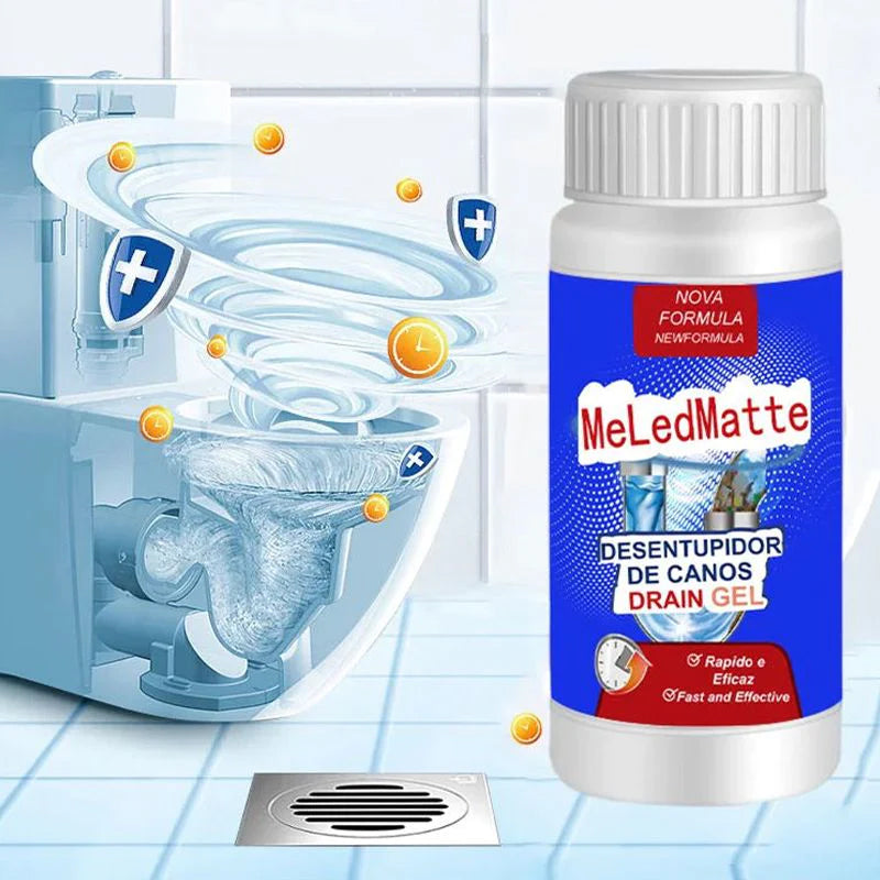 Kraftvoller Rohrreiniger & Toilettendeodorant zur effektiven Entfernung von Verstopfungen im Abfluss.