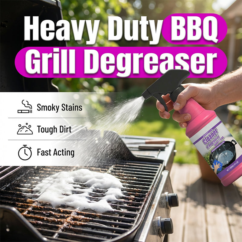 Schnell wirkender Grillreiniger Spray. Löst hartnäckiges Fett in 3 Minuten von Grillrost und -flächen.