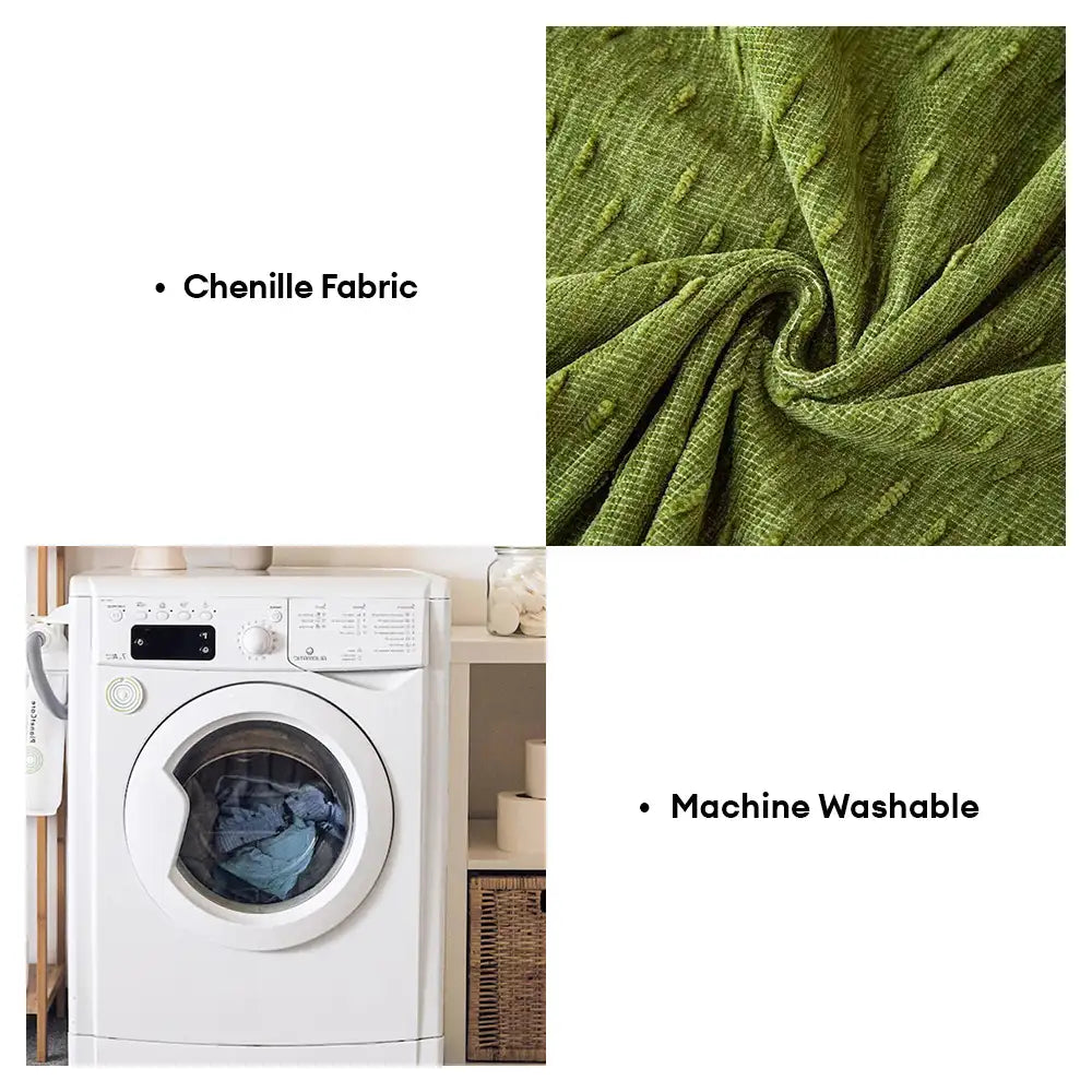 Robuster Chenille-Sofa-Schutzbezug, ideal für Familien mit Haustieren. Kratzfest und langlebig im Wohnzimmer.