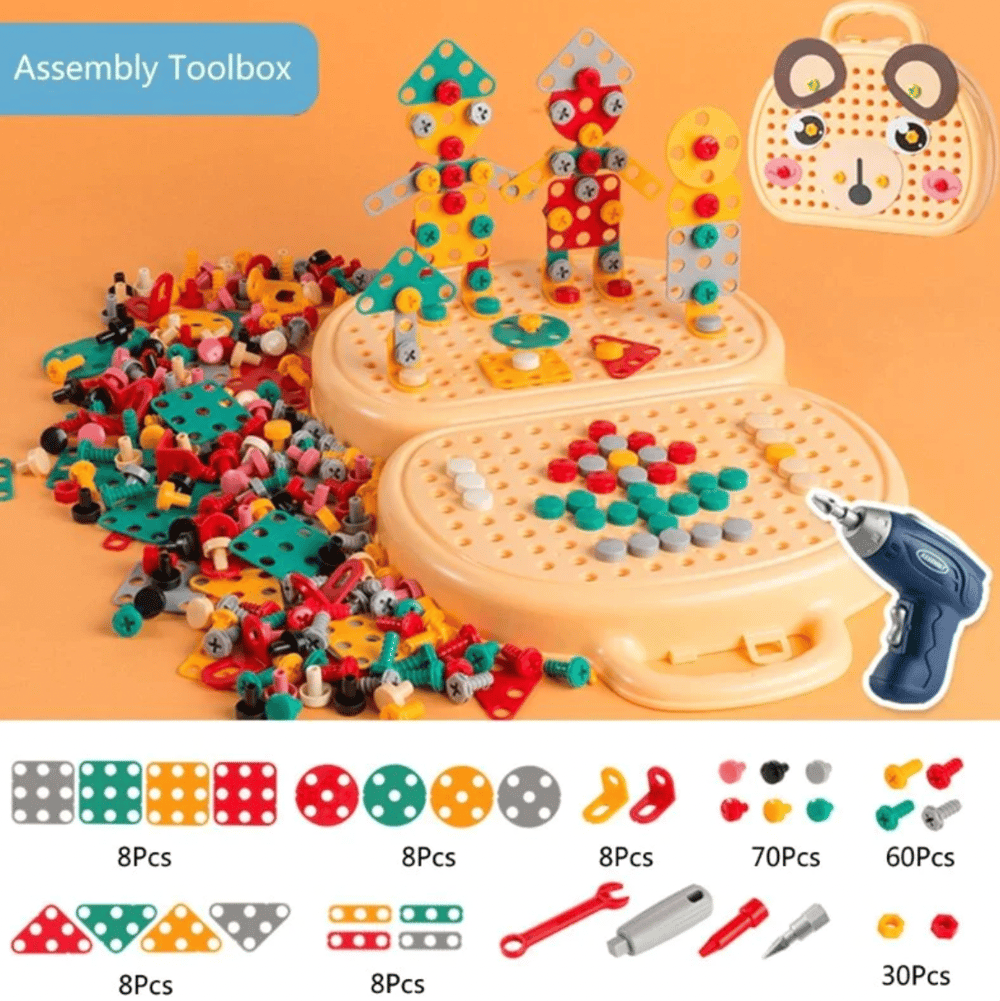 Pädagogisches Lernspielzeug: Kreativ-Box für Vorschulkinder ab 3 Jahren; fördert Feinmotorik & Denken.