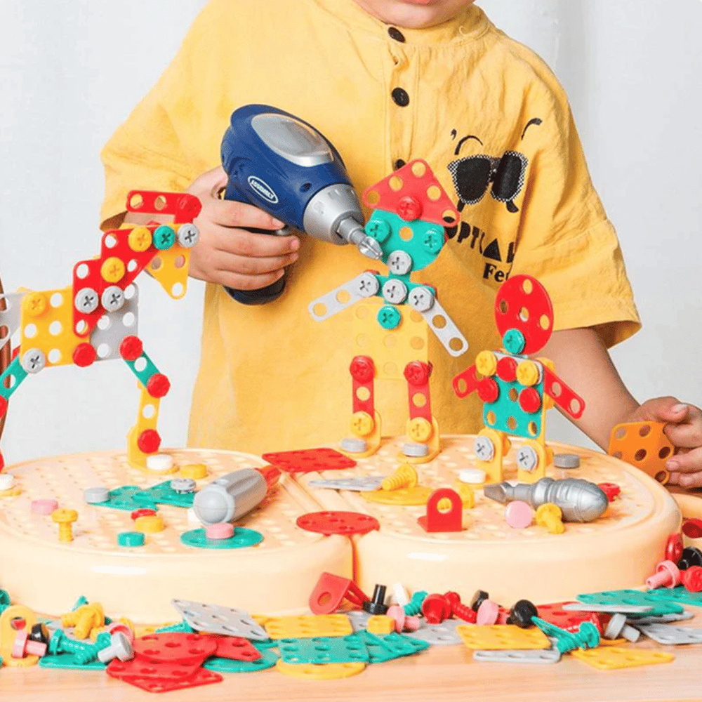 Bildschirmfreie Kinder-Aktivität: Bauspielzeug & Werkzeug für kreatives Spielen; ideales Kindergeschenk ab 3.