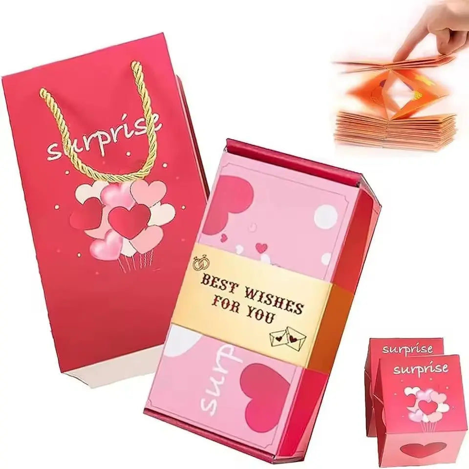 Stylische Pop-up Geschenkbox als Geschenkverpackung; das besondere Geburtstags- oder Jubiläumsgeschenk.
