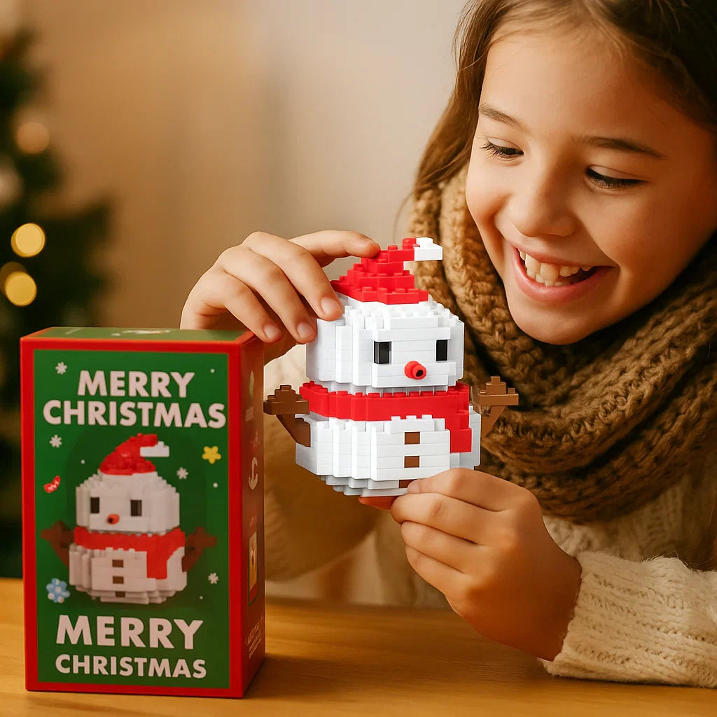 Weihnachtsfiguren Baustein-Set: Bauen & Dekorieren; kreatives Spielzeug für die Familie.