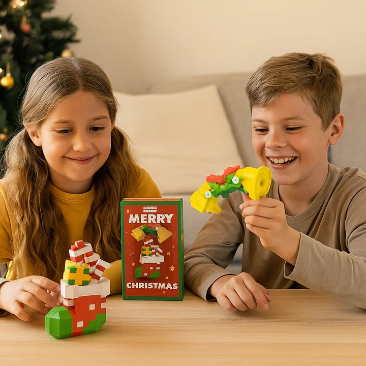 Bausteine für Weihnachtsfiguren; hochwertiges DIY-Spielzeug & Geschenkidee für Weihnachten.