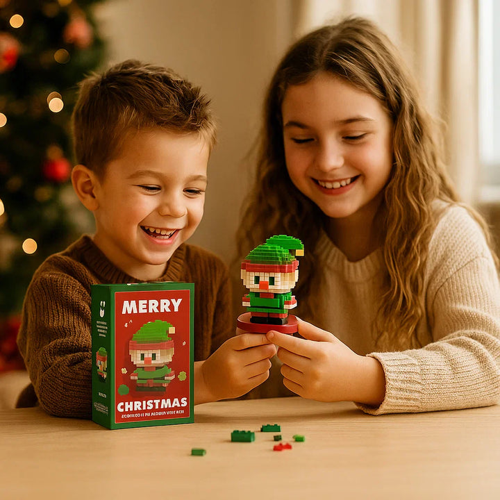 Geschenkidee Weihnachten: Kreativer Baustein-Bausatz für einzigartige Figuren.