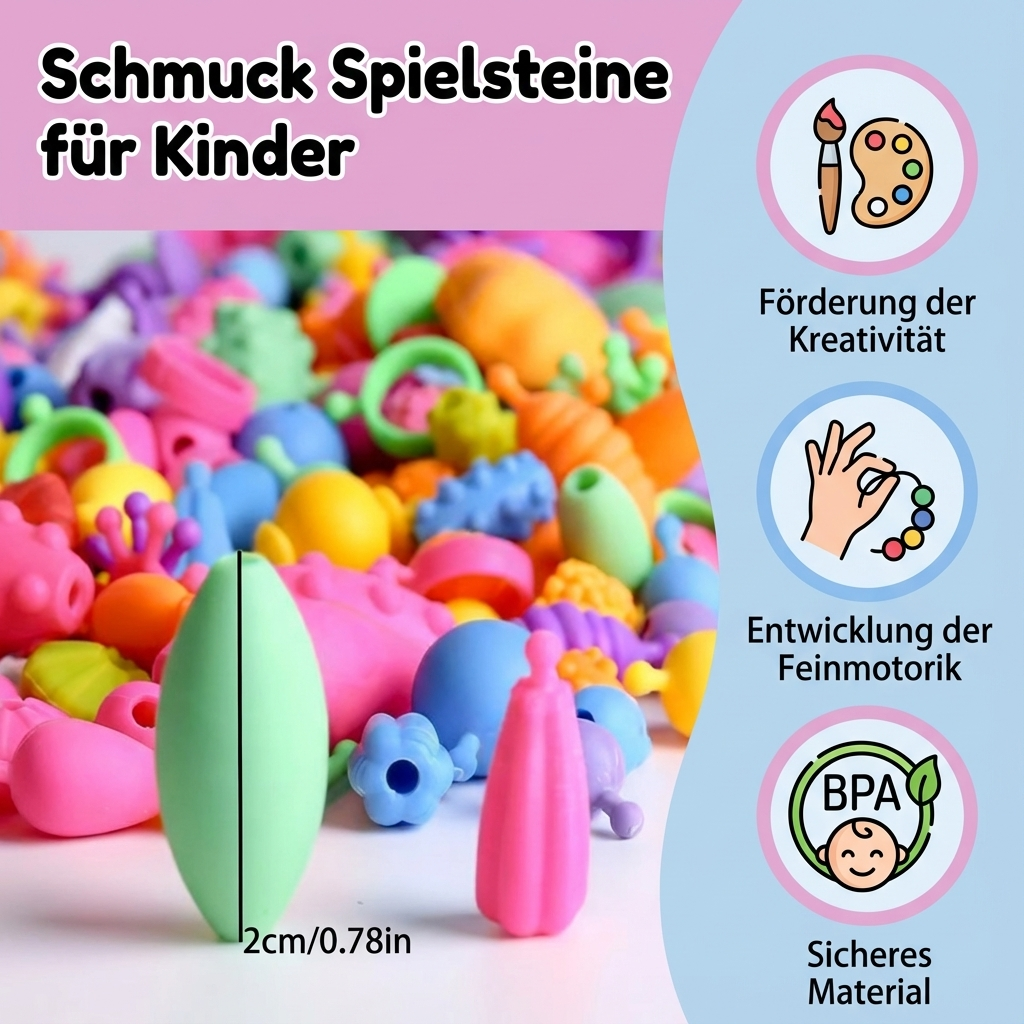 Das pädagogische Schmuck Bastelset ist ein ideales Geschenk für Kinder, die gerne kreativ sind.
