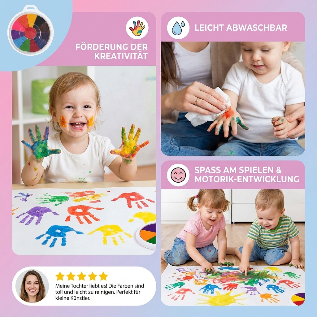 Sensorisches Fingerfarben Spielzeug für Kinder. Verbessert Feinmotorik & Kreativität. Ideal zum Malen & Lernen.
