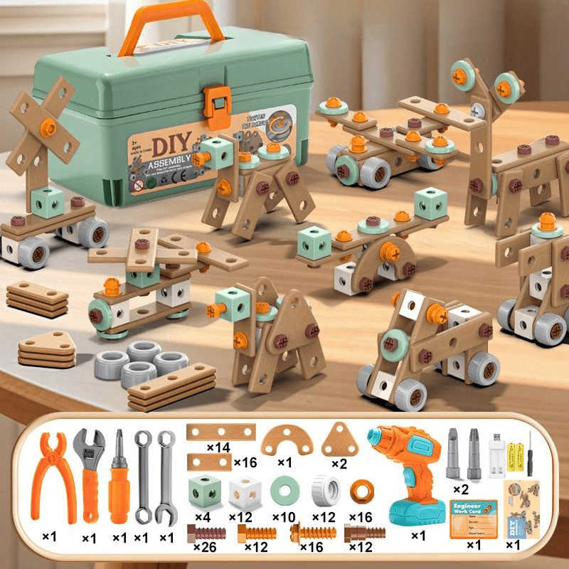 Farbenfrohes Kinder Werkzeugset aus ABS-Kunststoff zieht die Aufmerksamkeit auf sich und lädt zum kreativen Spielen ein.