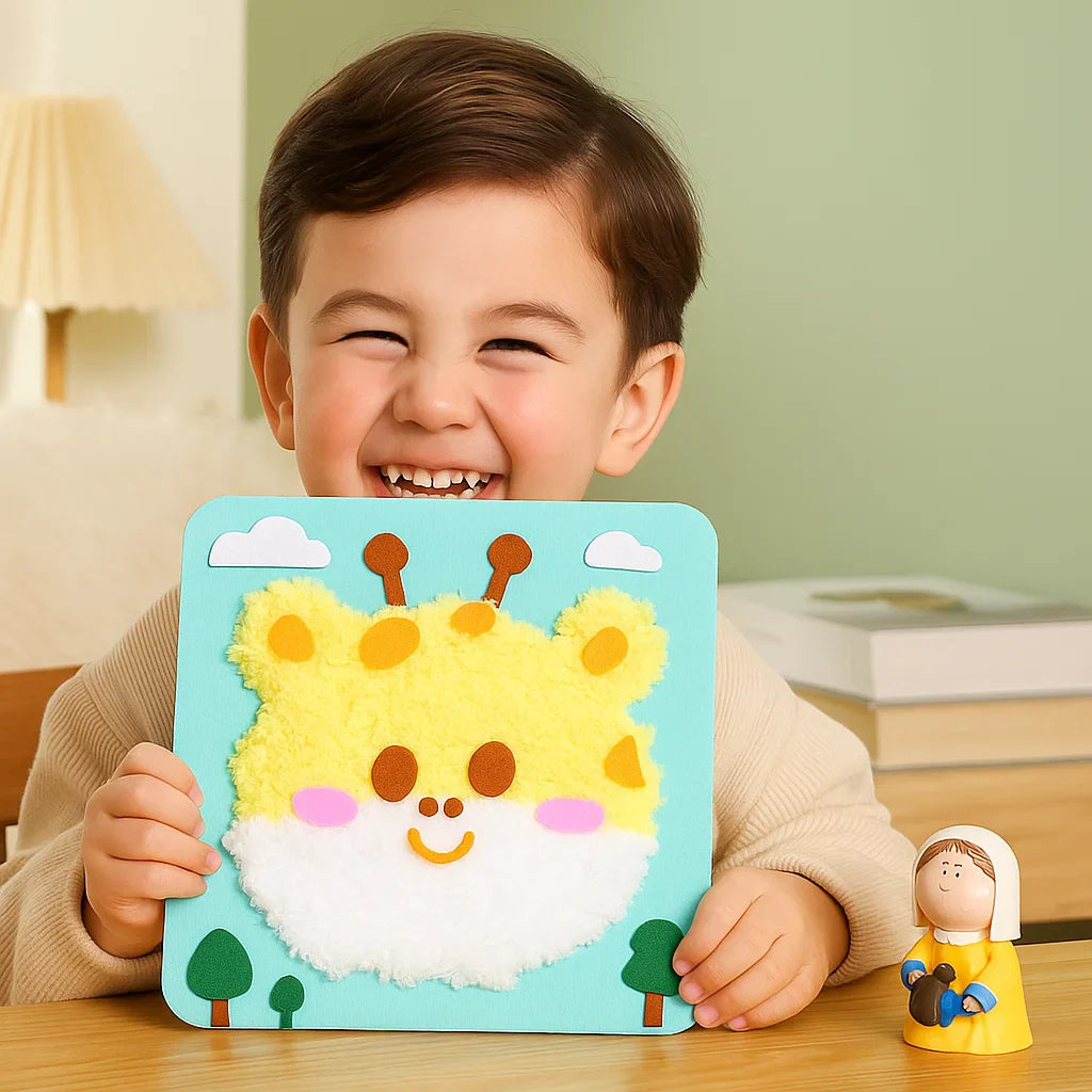 Lustiges Stickpuppen Bastelset für Kinder, stundenlanger Spielspaß garantiert, fördert Fantasie & Geschick.