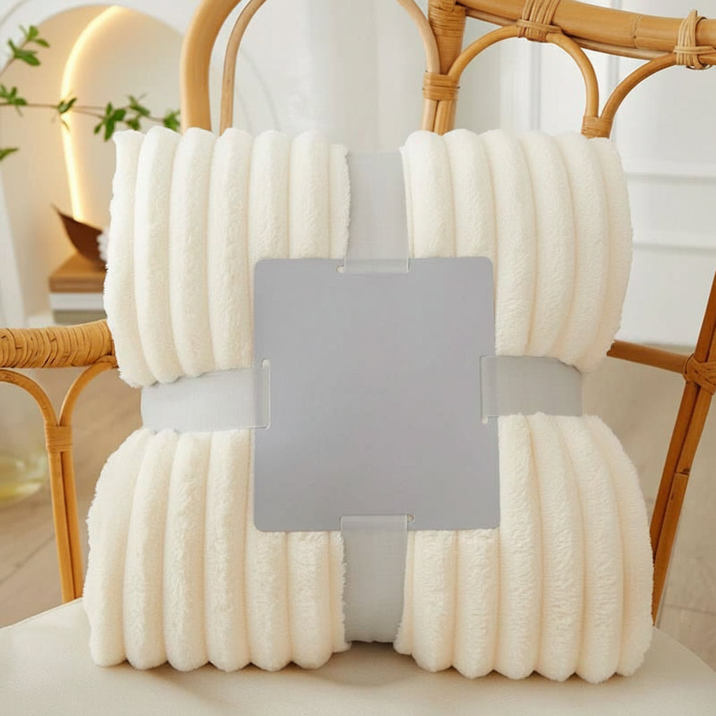 Vielseitige gestreifte Flanell-Fleece-Wohndecke, perfekt als Kuscheldecke, Sofadecke oder leichte Bettdecke.