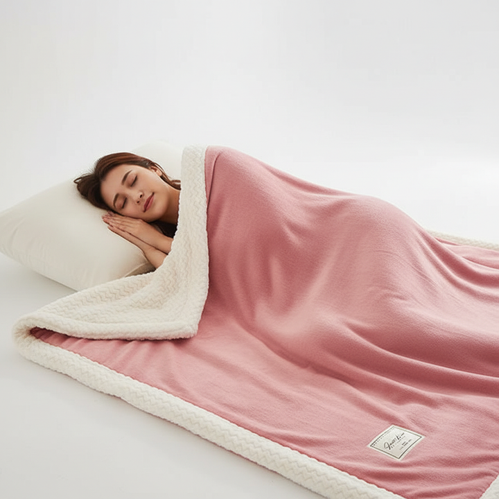 Warme Kuscheldecke aus Polyester-Fleece, perfekt für das Schlafzimmer, gestreiftes Design.