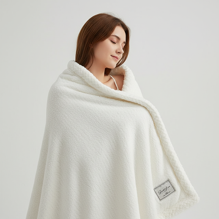 Besonders weiche Polyester Fleece-Decke, perfekt als Kuscheldecke für Wohnzimmer und Schlafzimmer.