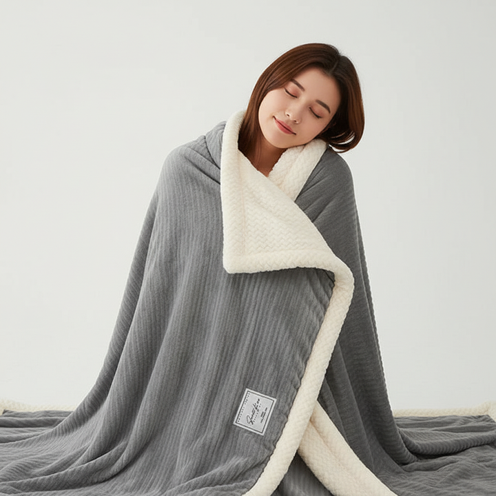 CozyBlanket Luxus-Fleece-Decke, gestreift und kuschelig, die ideale Wohndecke für den Winter.