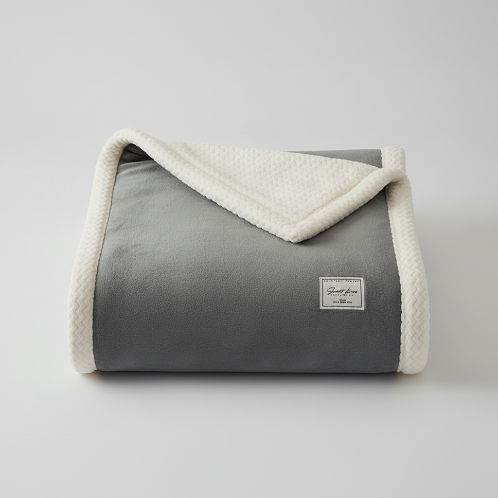 Luxuriöse, weiche Fleece-Decke, gestreift, ideal als warme Kuscheldecke für Winterabende.