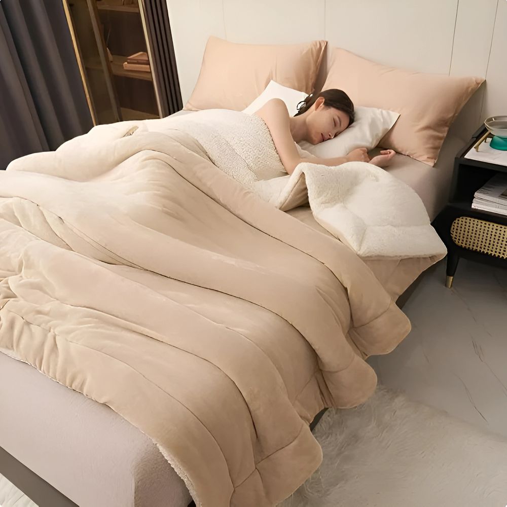 Kuschelige Fleecedecke für luxuriöse Wärme und Gemütlichkeit im Wohnzimmer oder Schlafzimmer.
