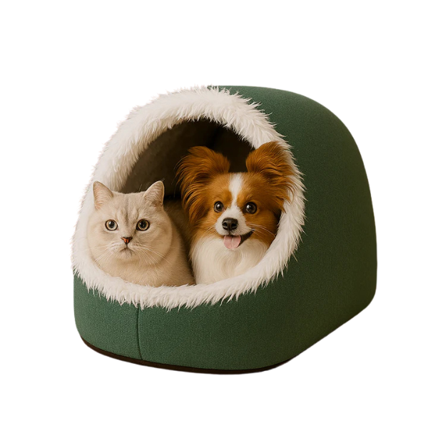 Kuschelige Haustierhöhle für Katzen & Kleinhunde, bietet Wärme und Geborgenheit. Perfektes Tierbett.