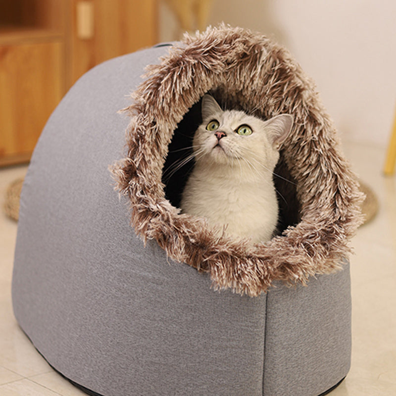 Süße Kuschelhöhle für kleine Haustiere, warmes Tierbett für Geborgenheit und Entspannung.