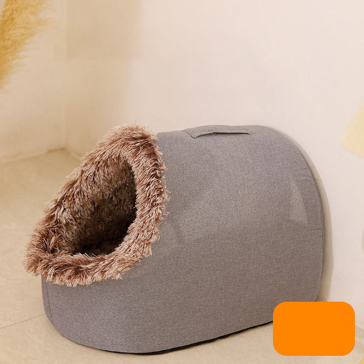Samtweiche Haustierhöhle als gemütliches Hundebett & Katzenbett, ideal zum Verstecken und Schlafen.