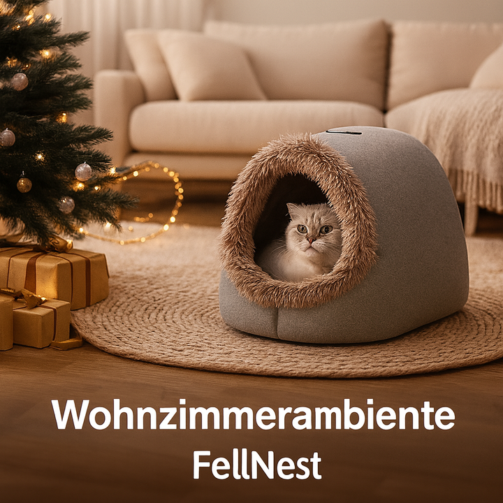 Warmes Winterbett: Kuschelige Haustierhöhle für Katzen & Hunde, ideal für Geborgenheit und Komfort.