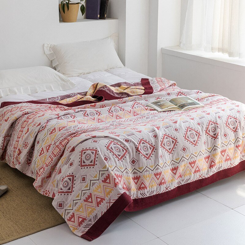 Japanische Kuscheldecke, ideal für Sofa oder Bett, warme Momente.