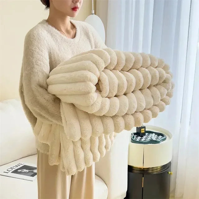 Superweiche Plüschdecke für maximalen Komfort; perfekte Wohndecke oder Sofadecke.