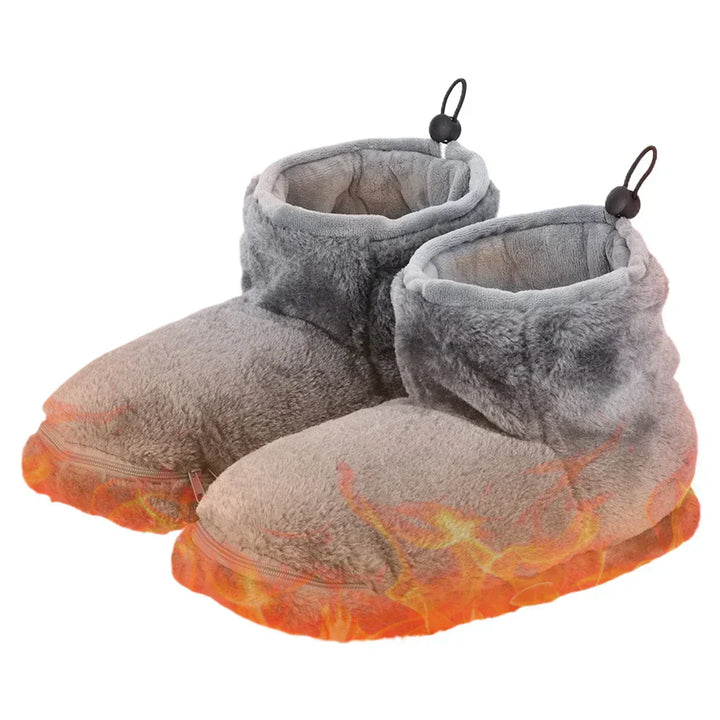 Detailaufnahme der USB-Heizpantoffeln in modernem Design, kuschelig und beheizbar für warme Füße im Winter für Damen & Herren.