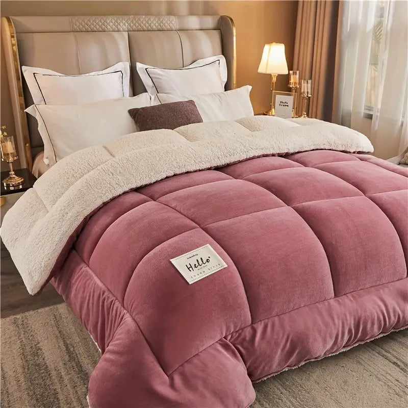 Warme und wohlig gesteppte Bettdecke für den Winter. Schafft eine gemütliche Atmosphäre im Schlafzimmer.
