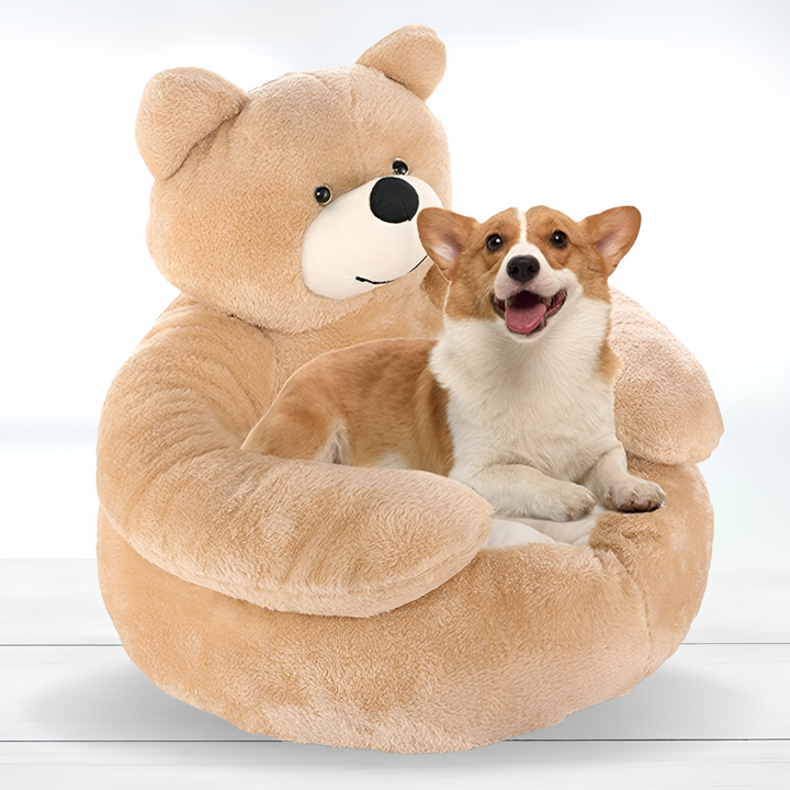 Kuscheliges CozyBear Haustierbett für Hunde & Katzen, weich & komfortabel, idealer Schlafplatz.