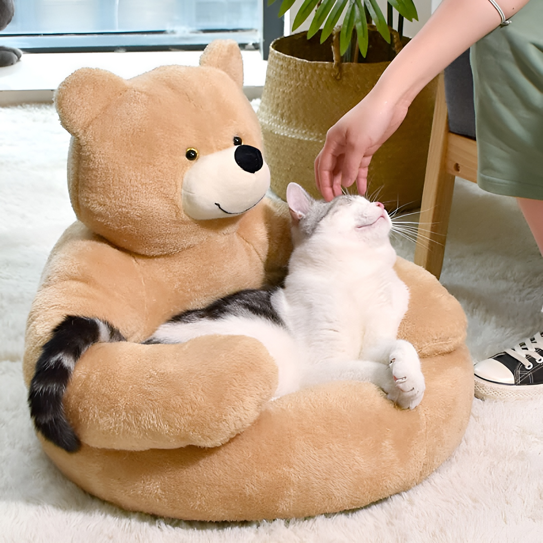 Gemütliches Hundebett CozyBear bietet Wärme & Sicherheit; perfekte Tierliege für süße Träume.