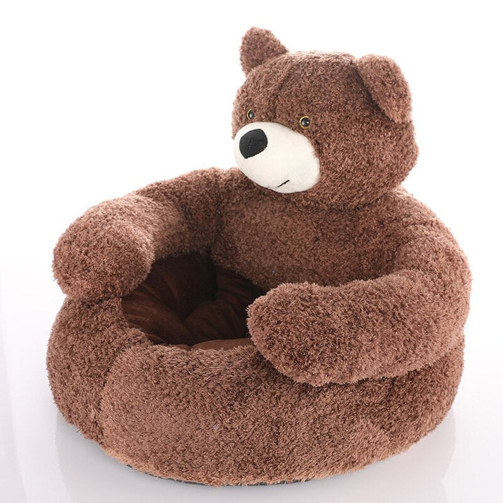 Detailansicht CozyBear Plüschbett, hoher Rand bietet Kopfstütze & Geborgenheit für Hunde & Katzen.