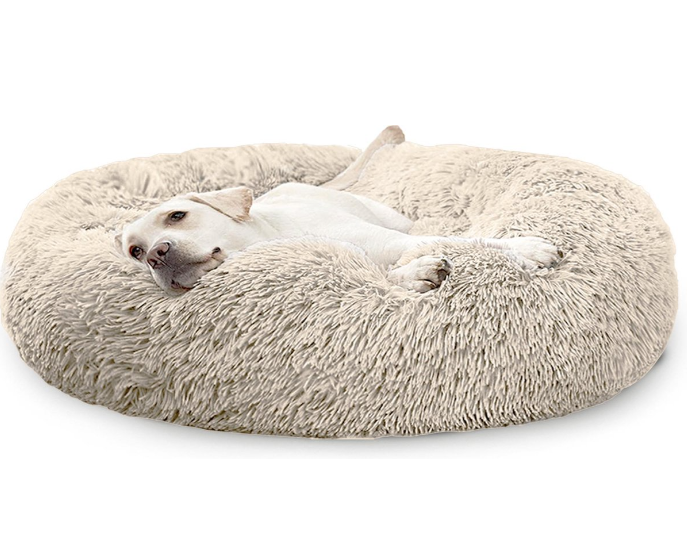 Kuscheliges Donut Hundebett für Tiefschlaf, weich & komfortabel. Ideal für entspannte Haustiere.
