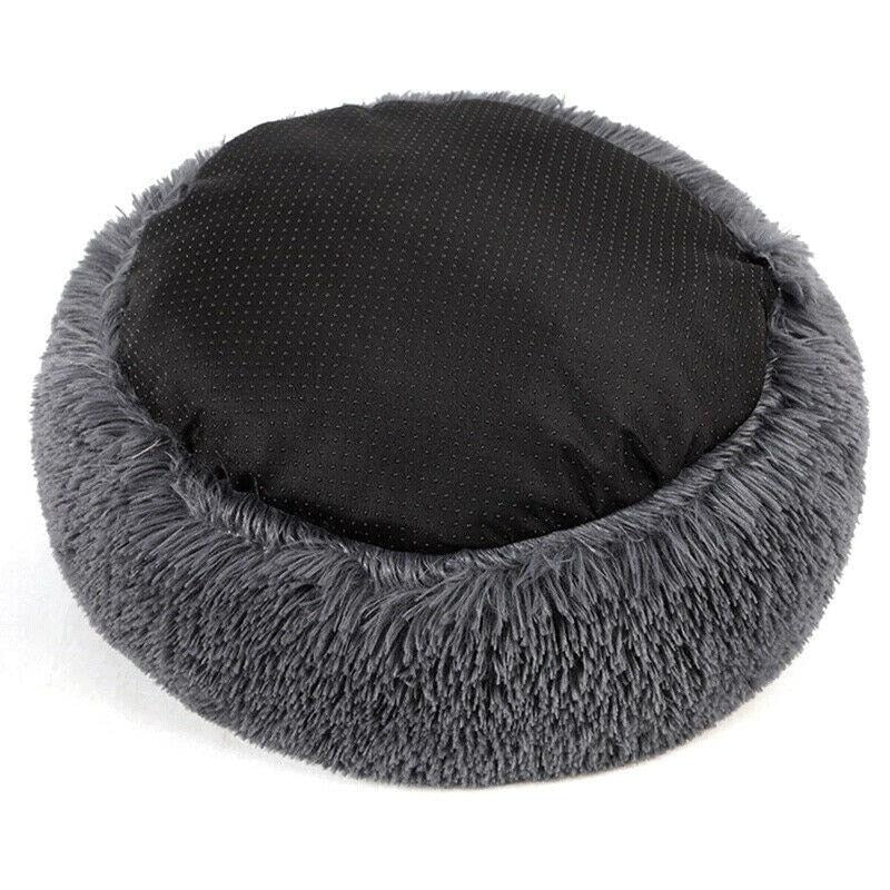 Komfortables Plüsch-Hundebett für Tiefschlaf. Das weiche Donut-Design mindert Angst bei Haustieren.