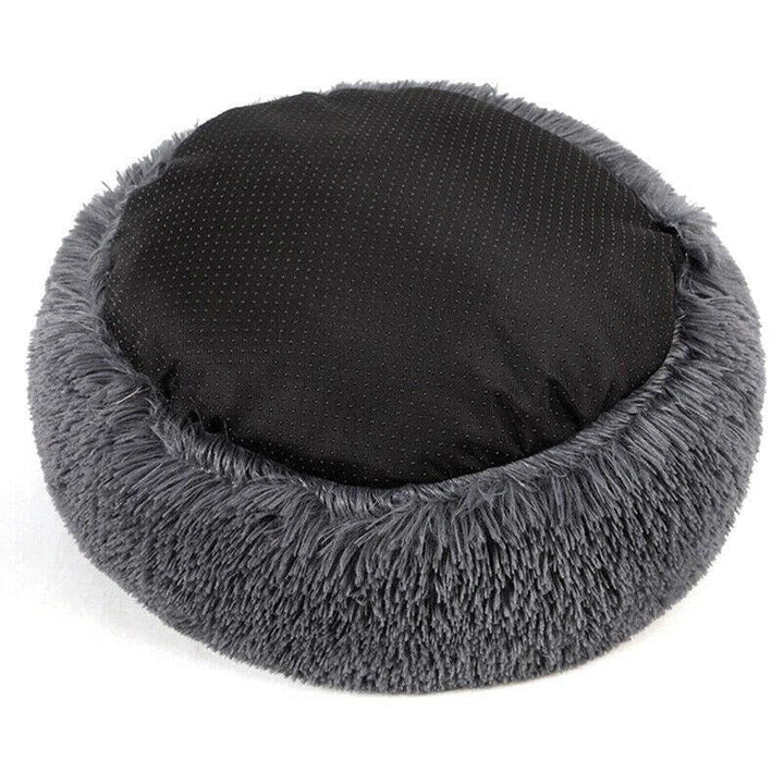 Komfortables Plüsch-Hundebett für Tiefschlaf. Das weiche Donut-Design mindert Angst bei Haustieren.