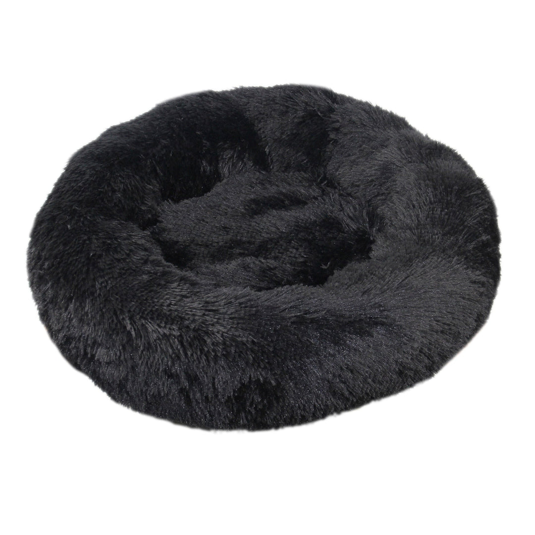 Rundes Kuschelbett für Hunde & Katzen, Donut-Design. Das weiche Polster bietet Geborgenheit.