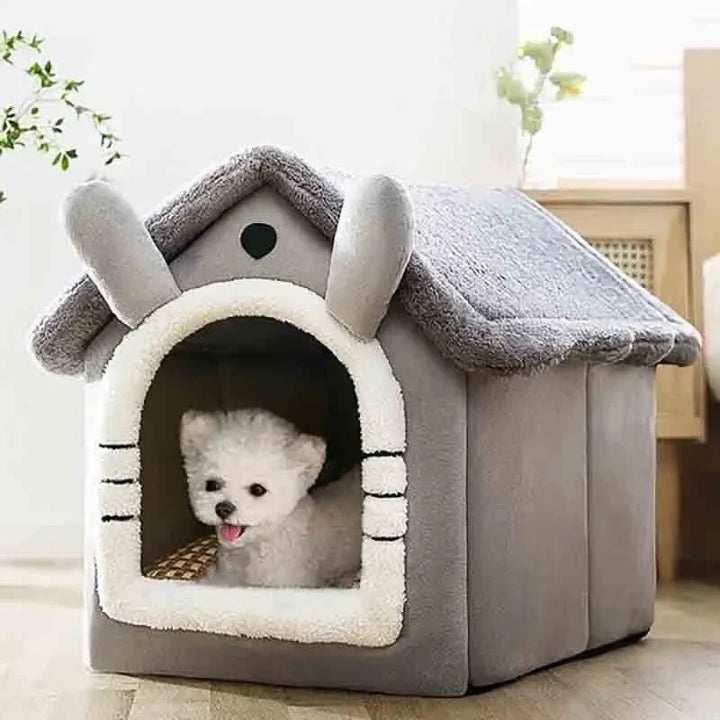 Weiches, kuscheliges graues Hundebett-Material für maximalen Indoor-Komfort von Hunden & Katzen. Pflegeleichte Qualität.