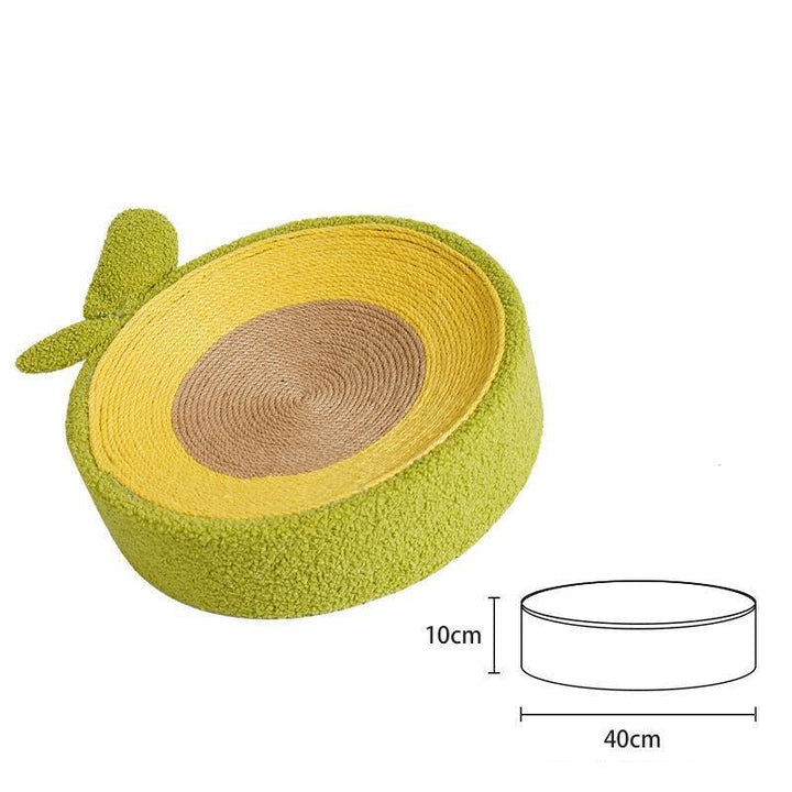 Modernes Sisal-Kratzbett, oval geformt, dient als gemütlicher Schlafplatz & robustes Kratzmöbel für Katzen.