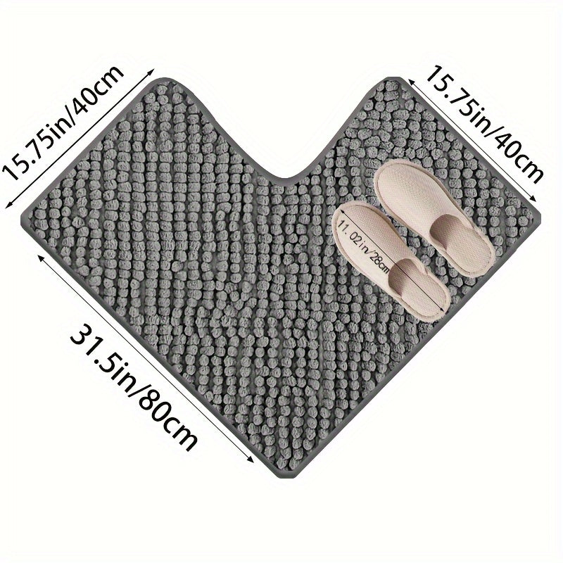 Weiche L-förmige Badematte für Komfort und Stil, verfügbar in Beige, Grau und Schwarz.