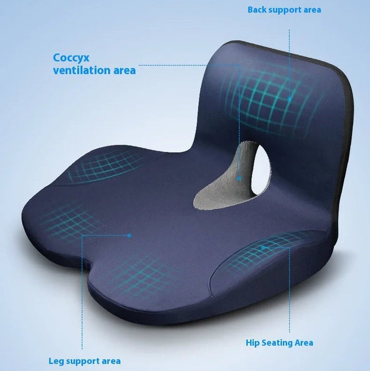 L-förmiges ergonomisches Stützkissen aus Memory-Schaum für gesunden Sitzkomfort und Druckentlastung.