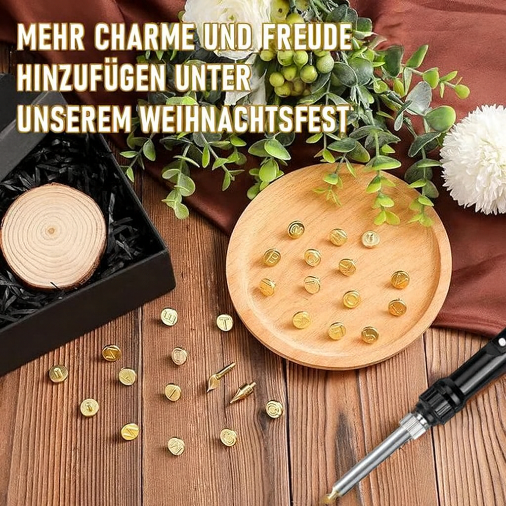 Lötkolben Gravurspitzen Set für detaillierte Pyrographie auf Holz und Leder.