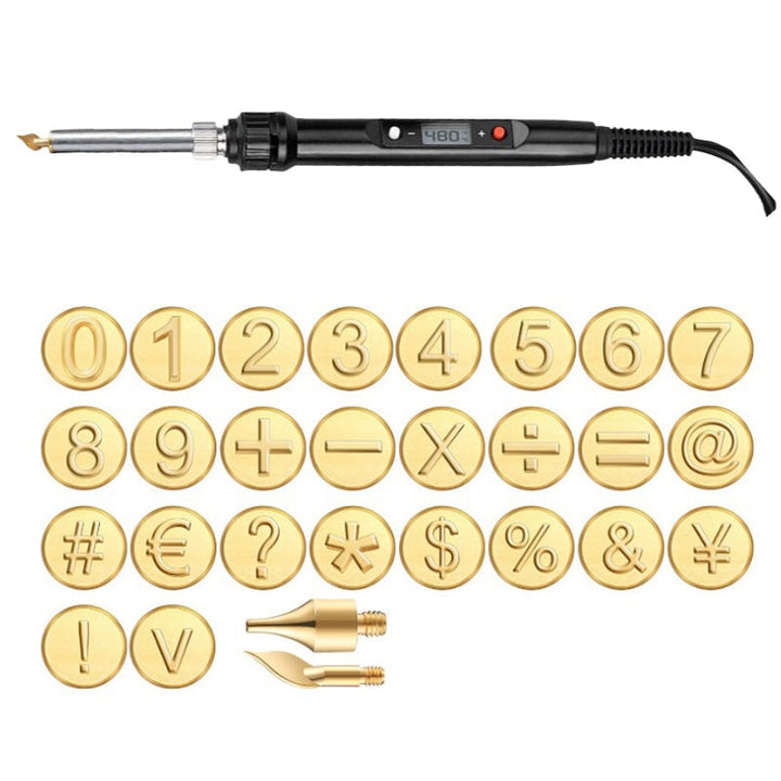 Komplettes Lötkolben Gravurspitzen Set für vielseitige DIY-Projekte auf Holz & Leder.